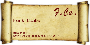 Ferk Csaba névjegykártya